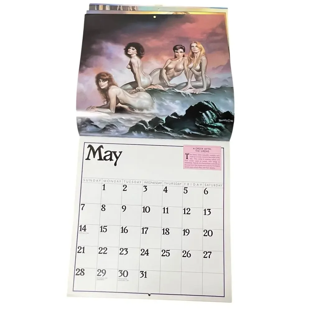 1989 Boris Vallejo Mythology Calendar Unused same dates again in 2034